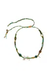 Joie Digiovanni Lucky Green Elephant 18k Yellow Gold Multi-stone Necklace