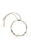 Joie Digiovanni Mexican Diamond 18k Yellow Gold Multi-stone Necklace In Blue