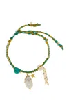 Joie Digiovanni Mexican Dream 18k Yellow Gold Baroque Pearl Turquoise Anklet