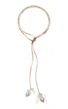 Joie Digiovanni Ombre Cinnamon 14k Yellow Gold  Pearl Necklace In Brown