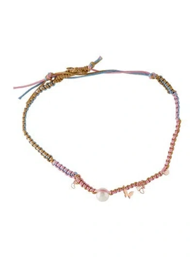 Pre-owned Joie Digiovanni Pearl Station Choker Necklace, 13.5" In Multi