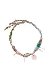 Joie Digiovanni Pink Barbie 18k Yellow Gold Multi-stone Necklace