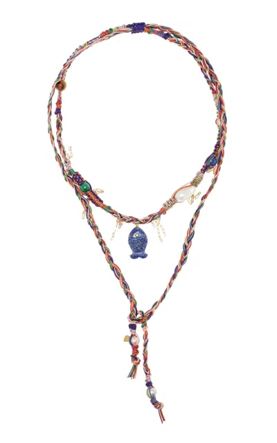 Joie Digiovanni Rainbow Rockstar Leather Charm Necklace In Multi