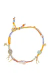 JOIE DIGIOVANNI SUMMER DREAM KNOTTED SILK 18K YELLOW GOLD MULTI-STONE NECKLACE