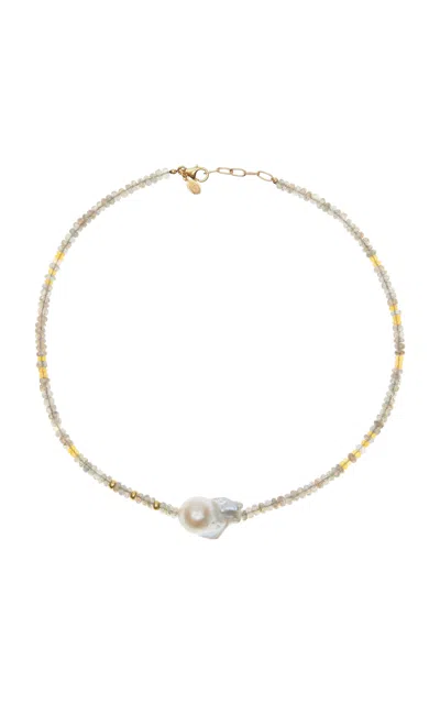 Joie Digiovanni Sunset Gold 18k Yellow Gold Pearl Necklace In Multi