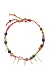 Joie Digiovanni Tropical Mediterranean Sky Rocker 18k Yellow Gold Choker Necklace In Multi