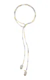 Joie Digiovanni Water Ice 18k Yellow Gold Diamond Baroque Pearl Necklace In Multi