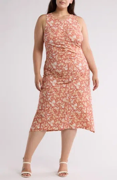 Joie Elliot Floral Midi Dress In Canyon Rose Multi