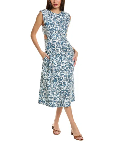 Joie Ember Midi Linen Dress In Blue