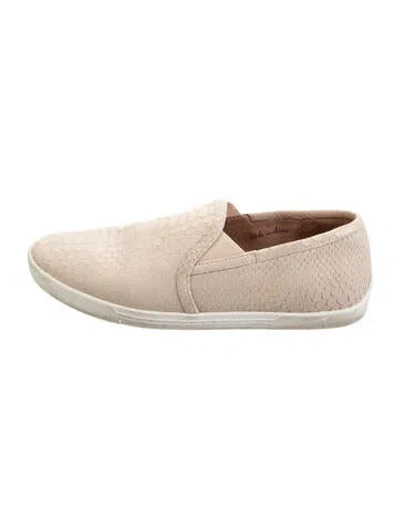Pre-owned Joie Embossed Leather Animal Print Sneakers In Neutrals
