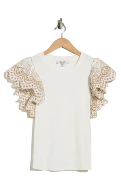 Joie Embroidered Cap Sleeve Top In Multi
