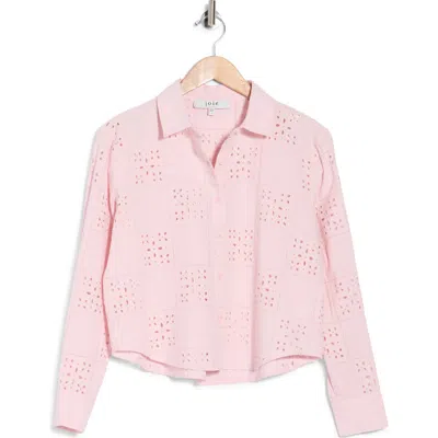Joie Embroidered Eyelet Button-up Shirt In Pink