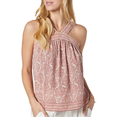 Joie Emre Silk Halter Top In Porcelain Burnt In Pink