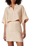 Joie Esther Print Crop Shirt In Apricot Nectar Multi