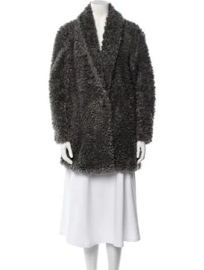 Pre-owned Joie Faux Fur Coat In Gray