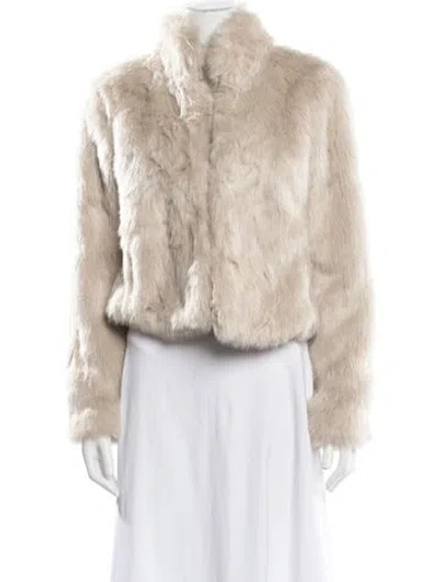 Pre-owned Joie Faux Fur Faux Fur Jacket In Neutral