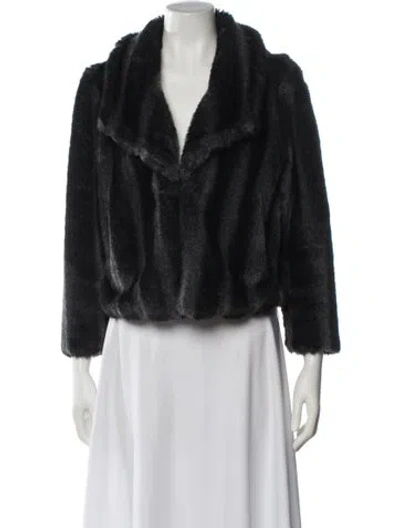 Pre-owned Joie Faux Fur Jacket In Black