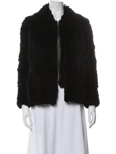 Pre-owned Joie Faux Fur Jacket In Black