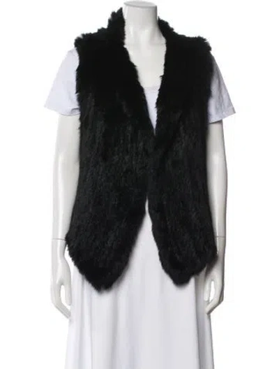 Pre-owned Joie Faux Fur Jacket In Black