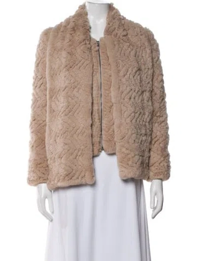 Pre-owned Joie Faux Fur Jacket In Brown