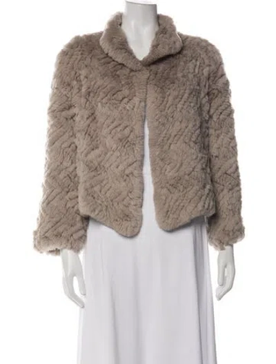Pre-owned Joie Faux Fur Jacket In Brown