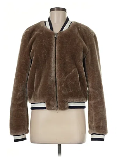 Pre-owned Joie Faux Fur Jacket In Brown
