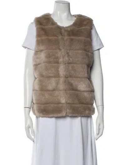 Pre-owned Joie Faux Fur Jacket In Brown/neutrals