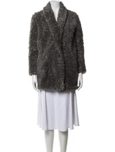 Pre-owned Joie Faux Fur Jacket In Grey