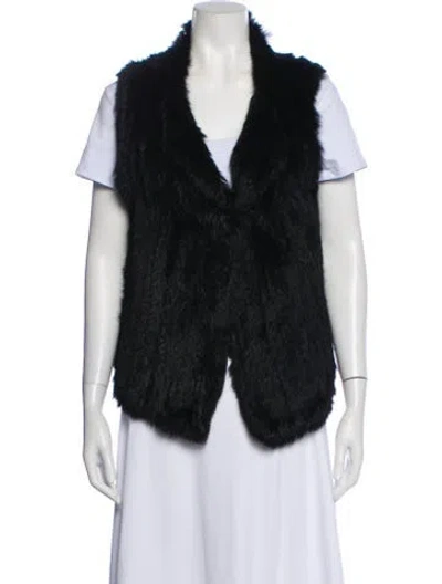 Pre-owned Joie Faux Fur Vest In Black