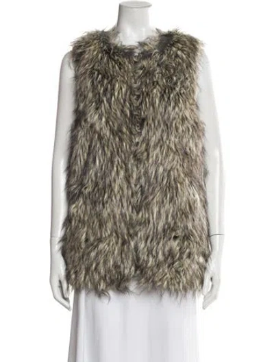 Pre-owned Joie Faux Fur Vest In Multi