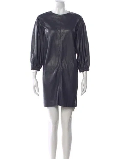 Pre-owned Joie Faux Leather Mini Dress In Purple