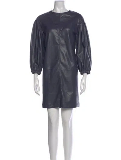 Pre-owned Joie Faux Leather Mini Dress In Purple