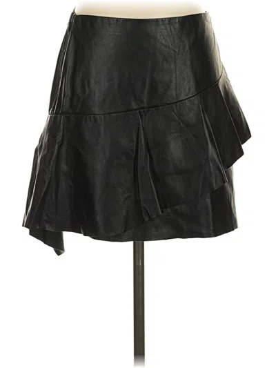 Pre-owned Joie Faux Leather Skirt In Black