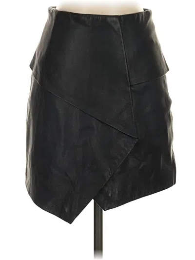 Pre-owned Joie Faux Leather Skirt In Black