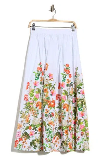 Joie Floral Poplin Pull-on Skirt In Blue