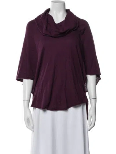 Pre-owned Joie Floral Print Cowl Neck Sweater In Purple