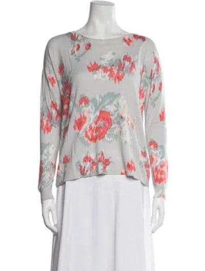 Pre-owned Joie Floral Print Crew Neck Sweater In Multi