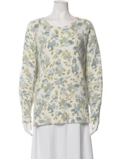 Pre-owned Joie Floral Print Crew Neck Sweater In Multicolor