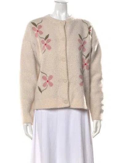 Pre-owned Joie Floral Print Crew Neck Sweater W/ Tags In Neutral