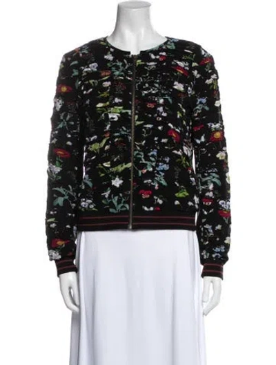 Pre-owned Joie Floral Print Jacket In Black