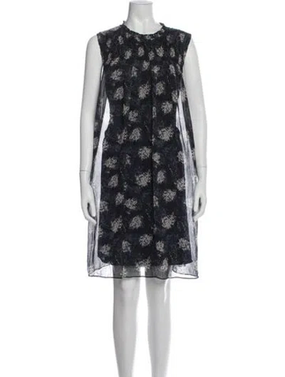 Pre-owned Joie Floral Print Knee-length Dress In Blue