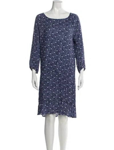 Pre-owned Joie Floral Print Knee-length Dress In Blue
