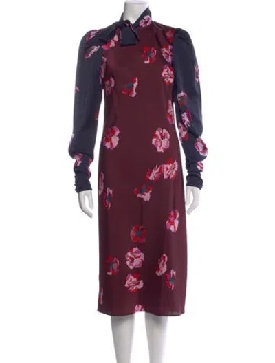 Pre-owned Joie Floral Print Knee-length Dress In Purple