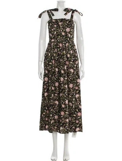 Pre-owned Joie Floral Print Long Dress In Multi