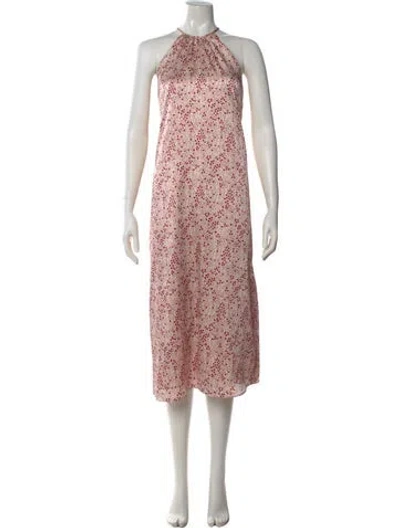 Pre-owned Joie Floral Print Long Dress In Neutral