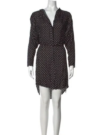 Pre-owned Joie Floral Print Midi Length Dress In Black