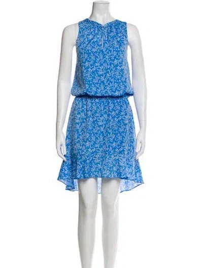 Pre-owned Joie Floral Print Midi Length Dress In Blue