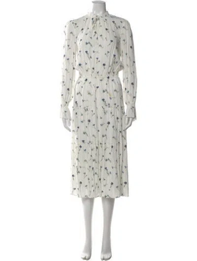 Pre-owned Joie Floral Print Midi Length Dress In Blue/neutrals