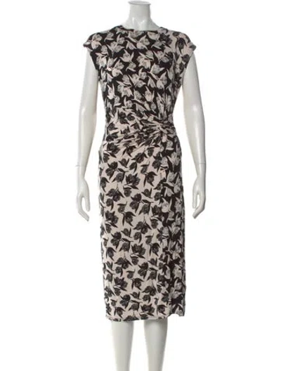 Pre-owned Joie Floral Print Midi Length Dress In Multi