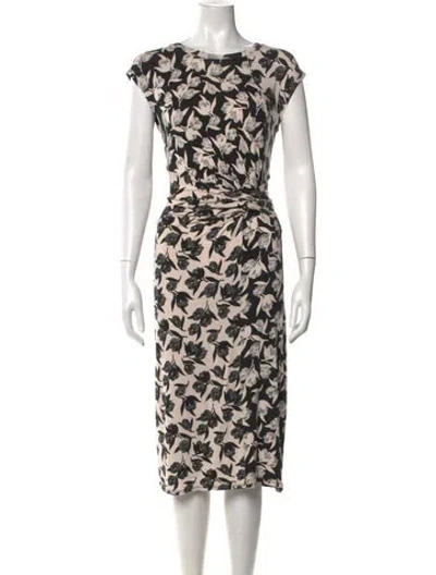 Pre-owned Joie Floral Print Midi Length Dress In Multi